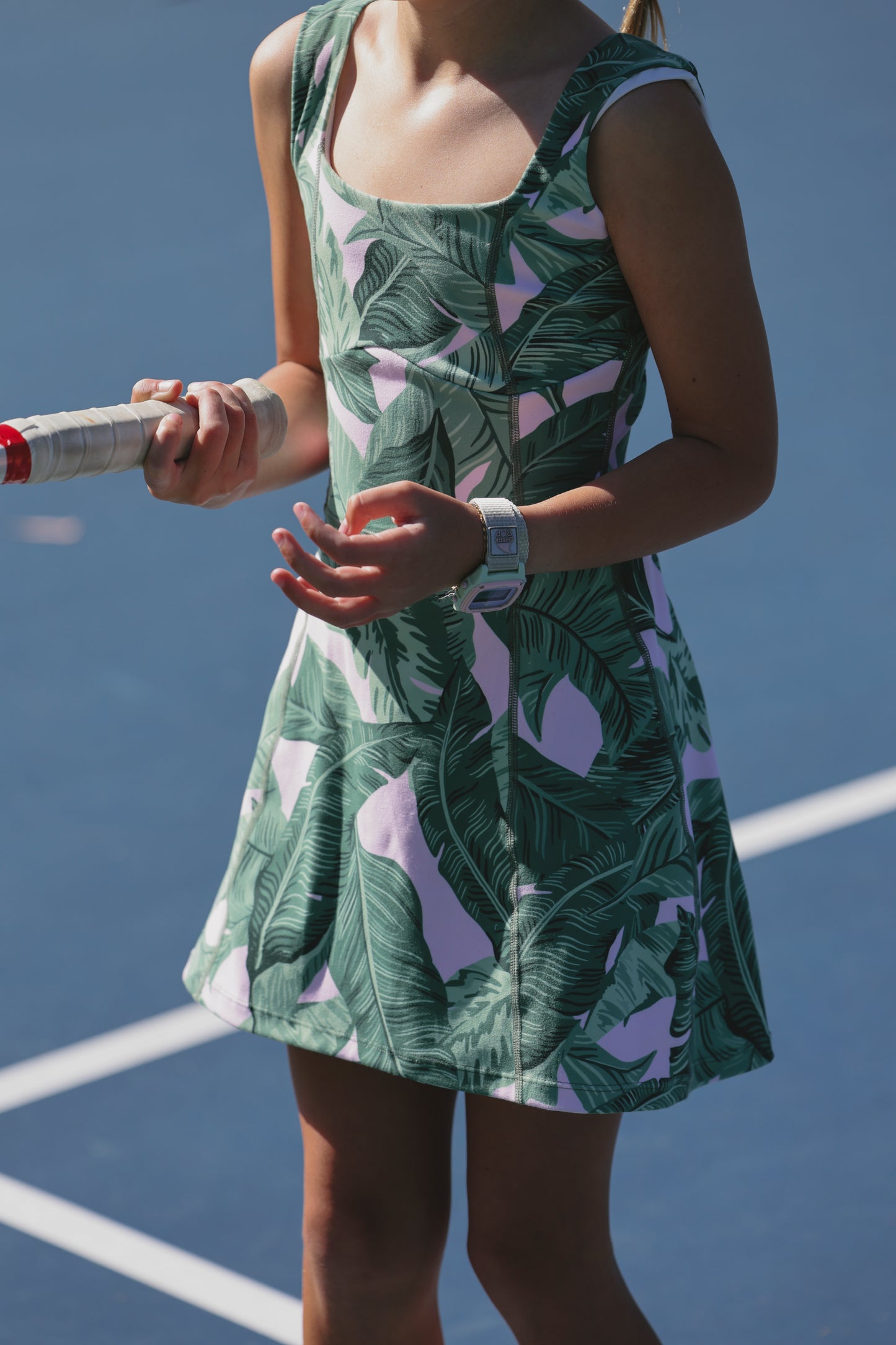 The Mini Beverly Dress detail shot - girls' premium tennis dress by Tennis Club